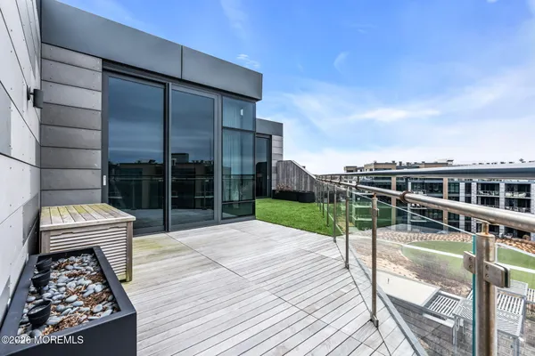 a balcony with city view