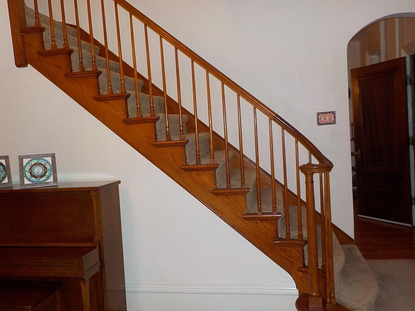 515 North Main Street Rochelle, IL 61068 - Photo 8 of 15 a view of staircase with wooden floor and white walls