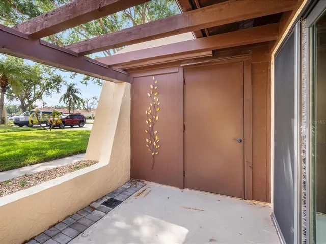 a view of an entrance door of the house