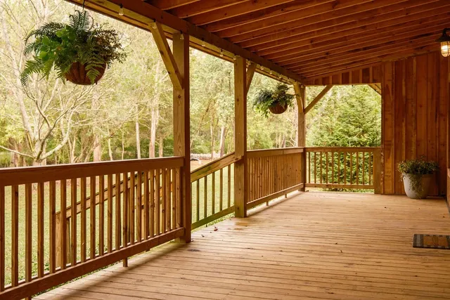 a blue chair sitting in front of a building