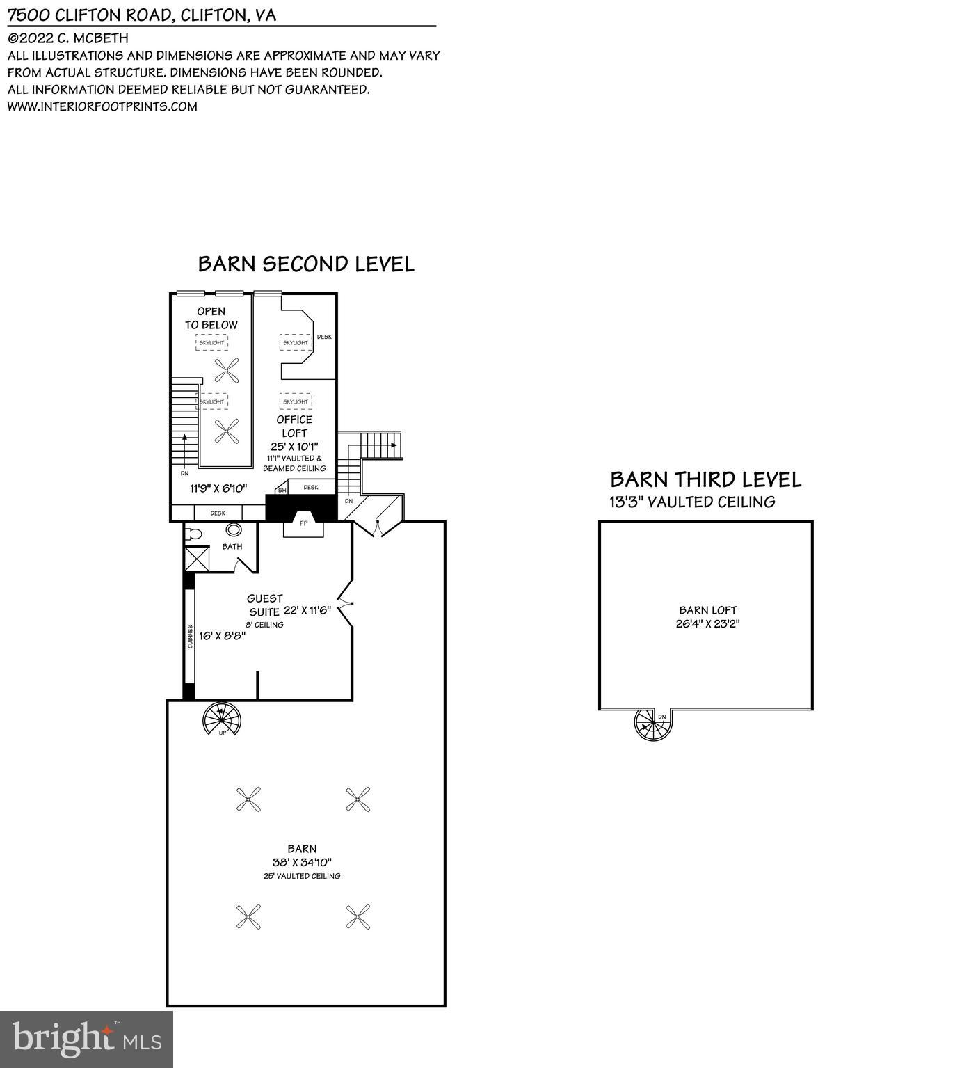 7500 Clifton Road Clifton, VA 20124 - Photo 49 of 49 Barn upper level floor plan