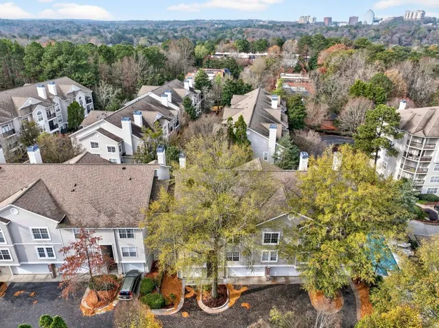an aerial view of multiple house