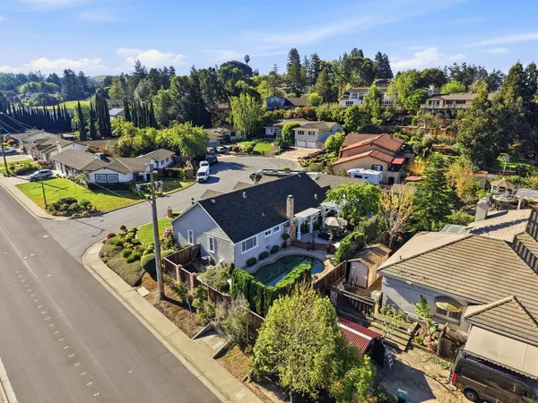 an aerial view of multiple house