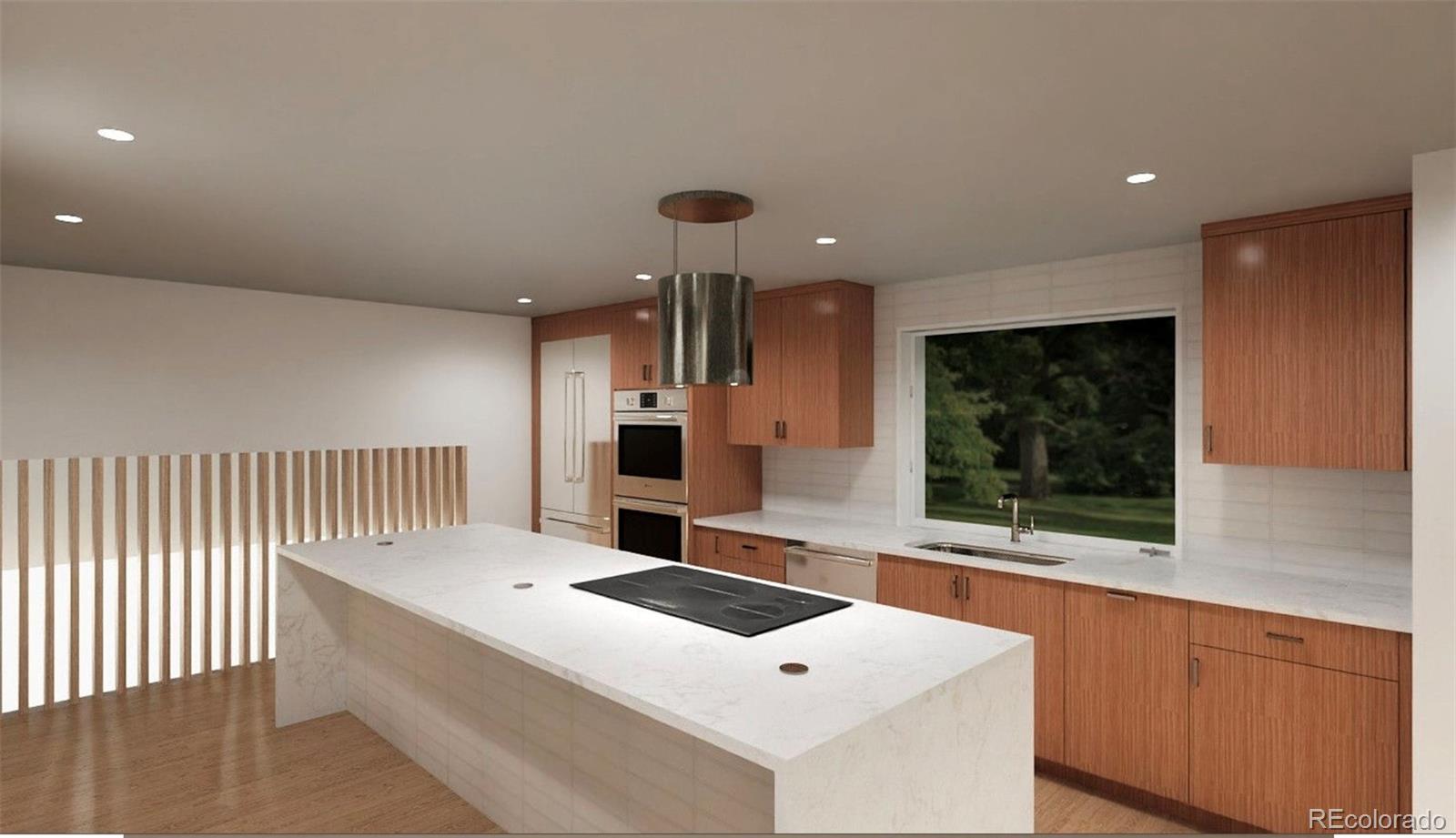 3072 Mountain Shadows Drive Wheat Ridge, CO 80215 - Photo 2 of 10 a kitchen with kitchen island stainless steel appliances a sink and cabinets