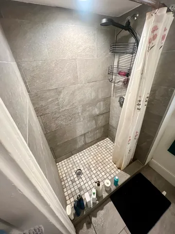 a bathroom with a bathtub