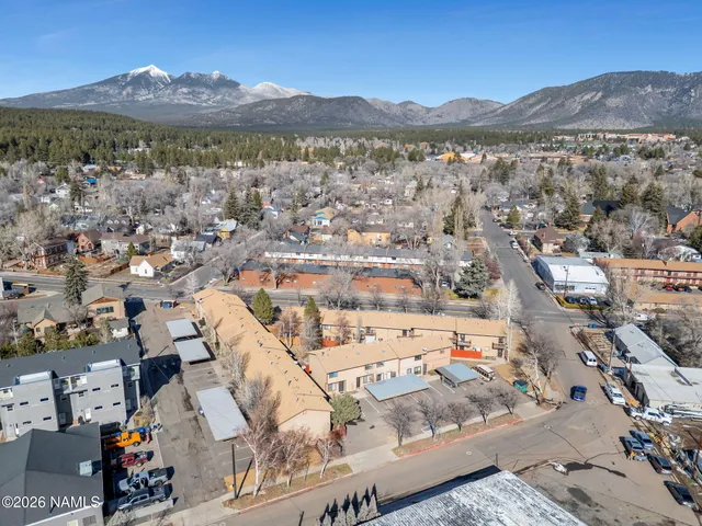 a view of city and mountain