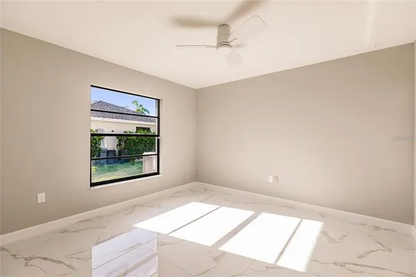 an empty room with a window