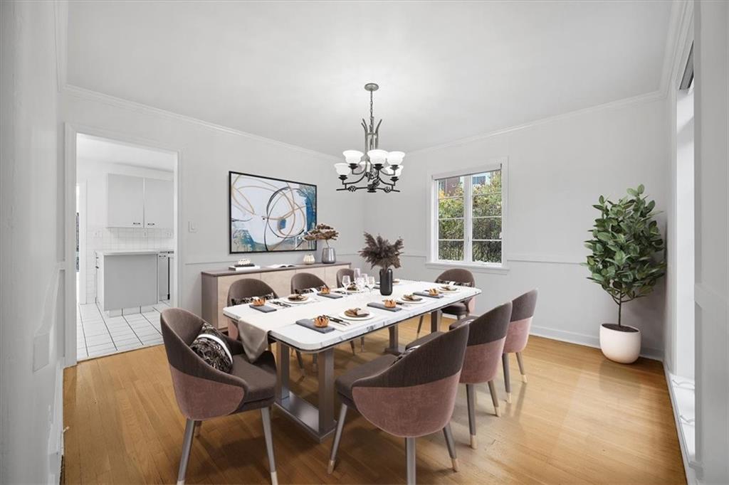 2800 Fernwald Road Pittsburgh, PA 15217 - Photo 17 of 37 a dining room with furniture a chandelier and window