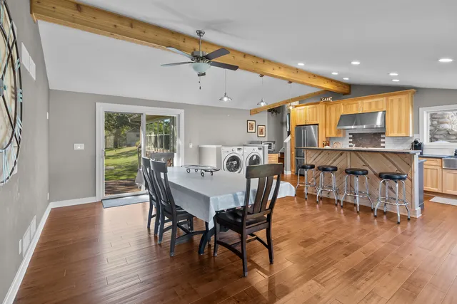 a view of a backyard with a garden