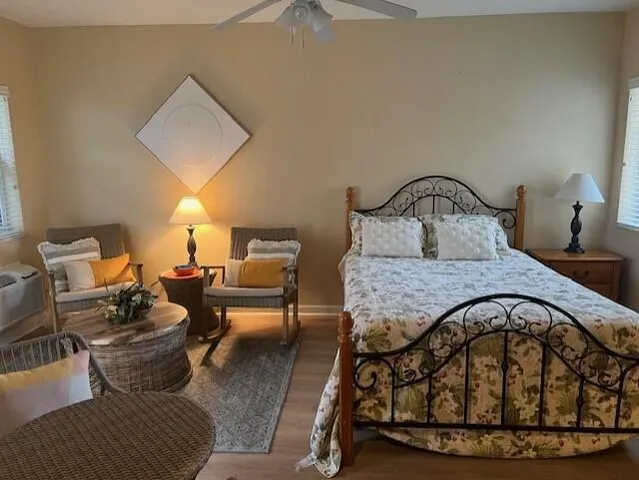 a living room with furniture