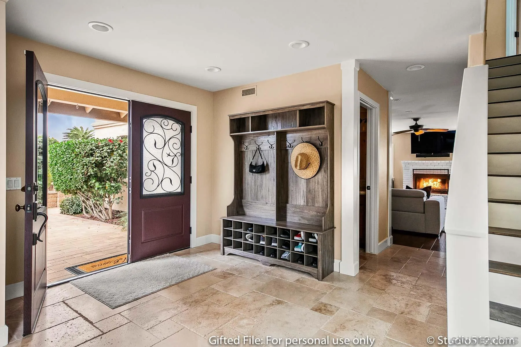 1259 Grandview Road Vista, CA 92084 - Photo 5 of 41 a view of a hallway with dining area and glass door