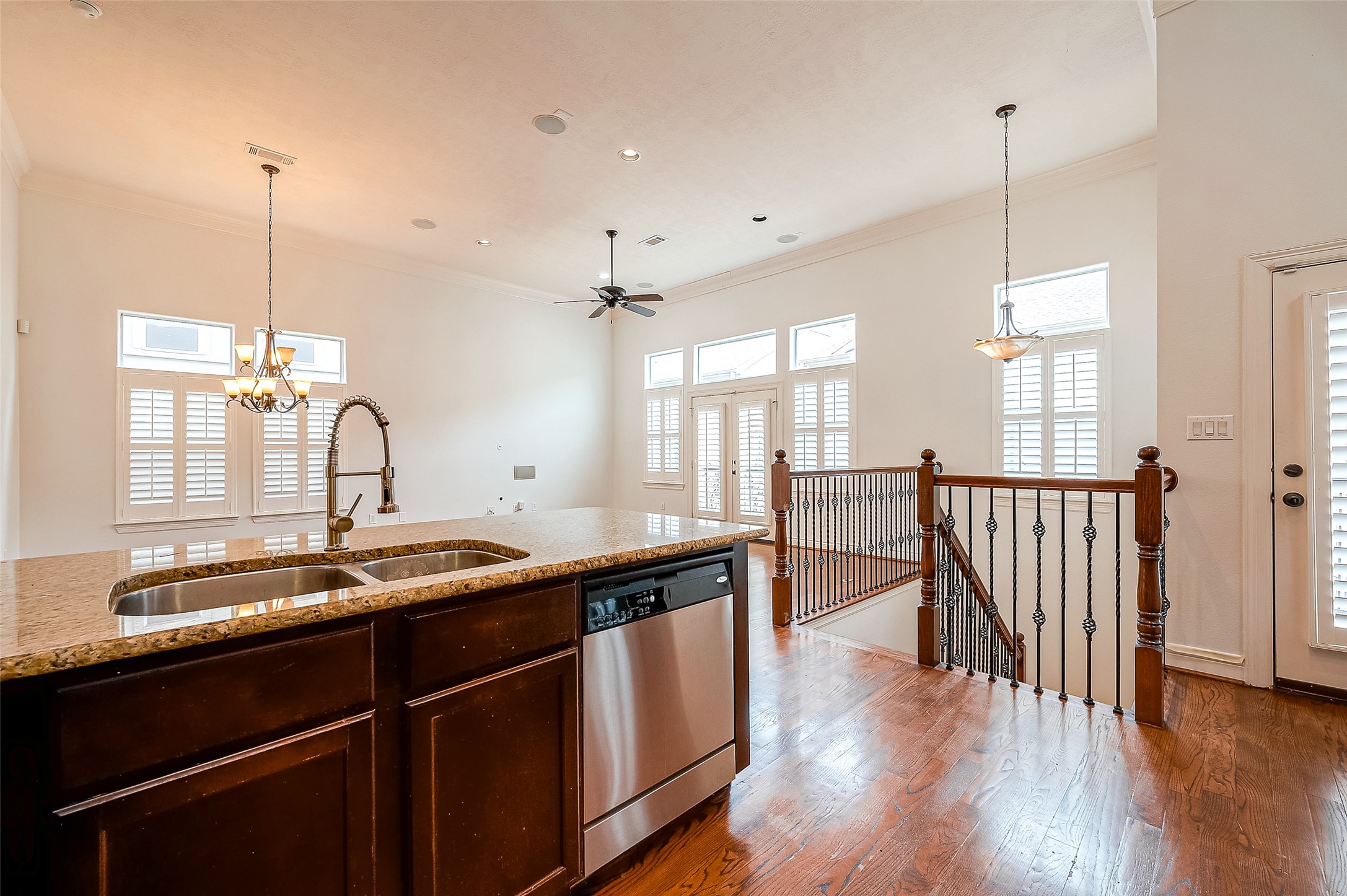 5608 Kansas Street, Unit B Houston, TX 77007 - Photo 9 of 24 Alternate view of kitchen onto the stairwell.
