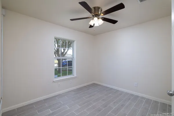 an empty room with a window