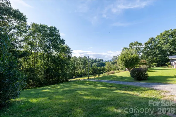 a view of a golf course with a garden