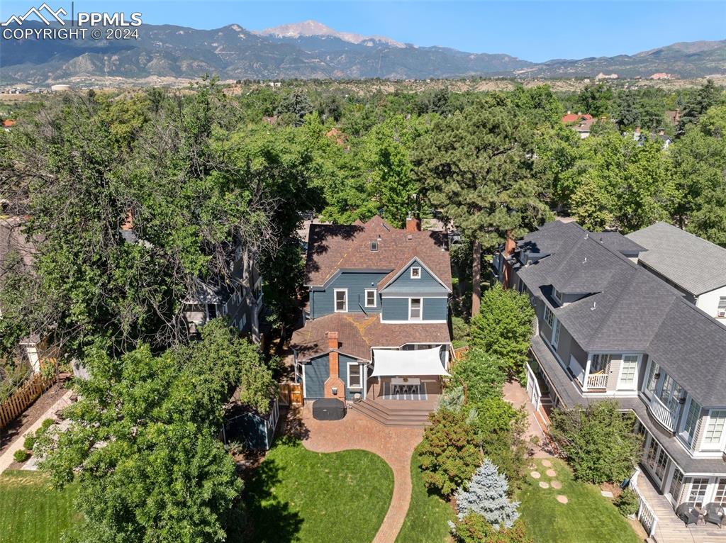 1331 North Tejon Street Colorado Springs, CO 80903 - Photo 43 of 45 an aerial view of a house with a garden