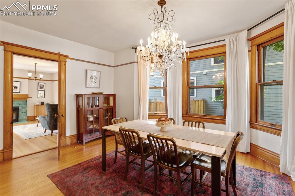 1331 North Tejon Street Colorado Springs, CO 80903 - Photo 10 of 45 a view of a dining room with furniture window and wooden floor