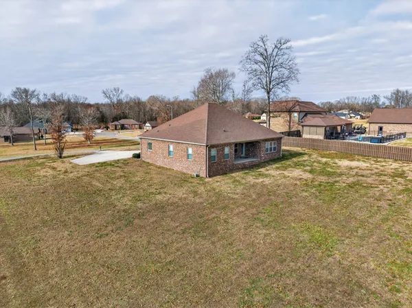 a view of a water with an outdoor space