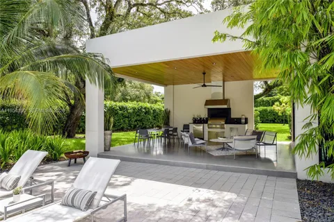 a outdoor space with furniture and garden view