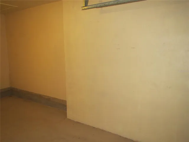 an empty room with a door