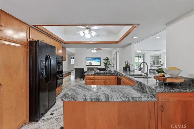 a kitchen with granite countertop lots of counter top space