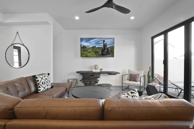 4346 Canterbury Road Hurricane, UT 84737 - Photo 9 of 37 Living area with a ceiling fan and recessed lighting
