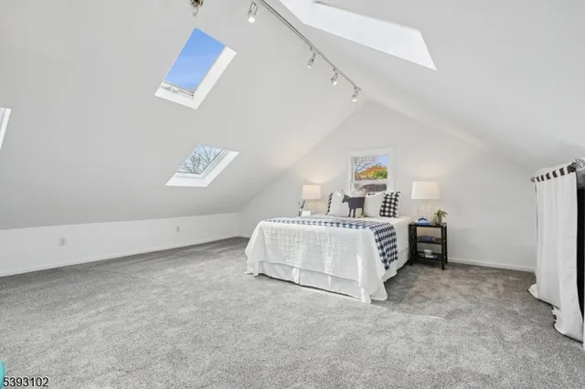 a bed sitting in a room