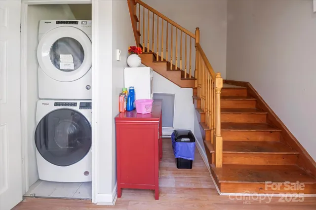 a view of a yard with plants and a tree