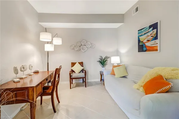 a living room with furniture
