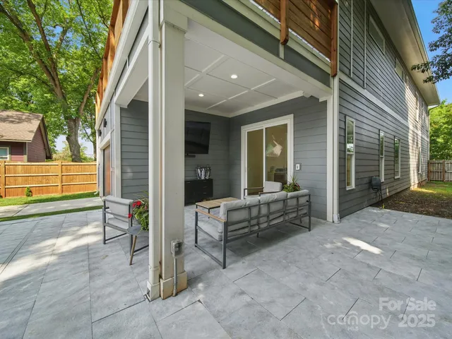 a view of a bench in a balcony