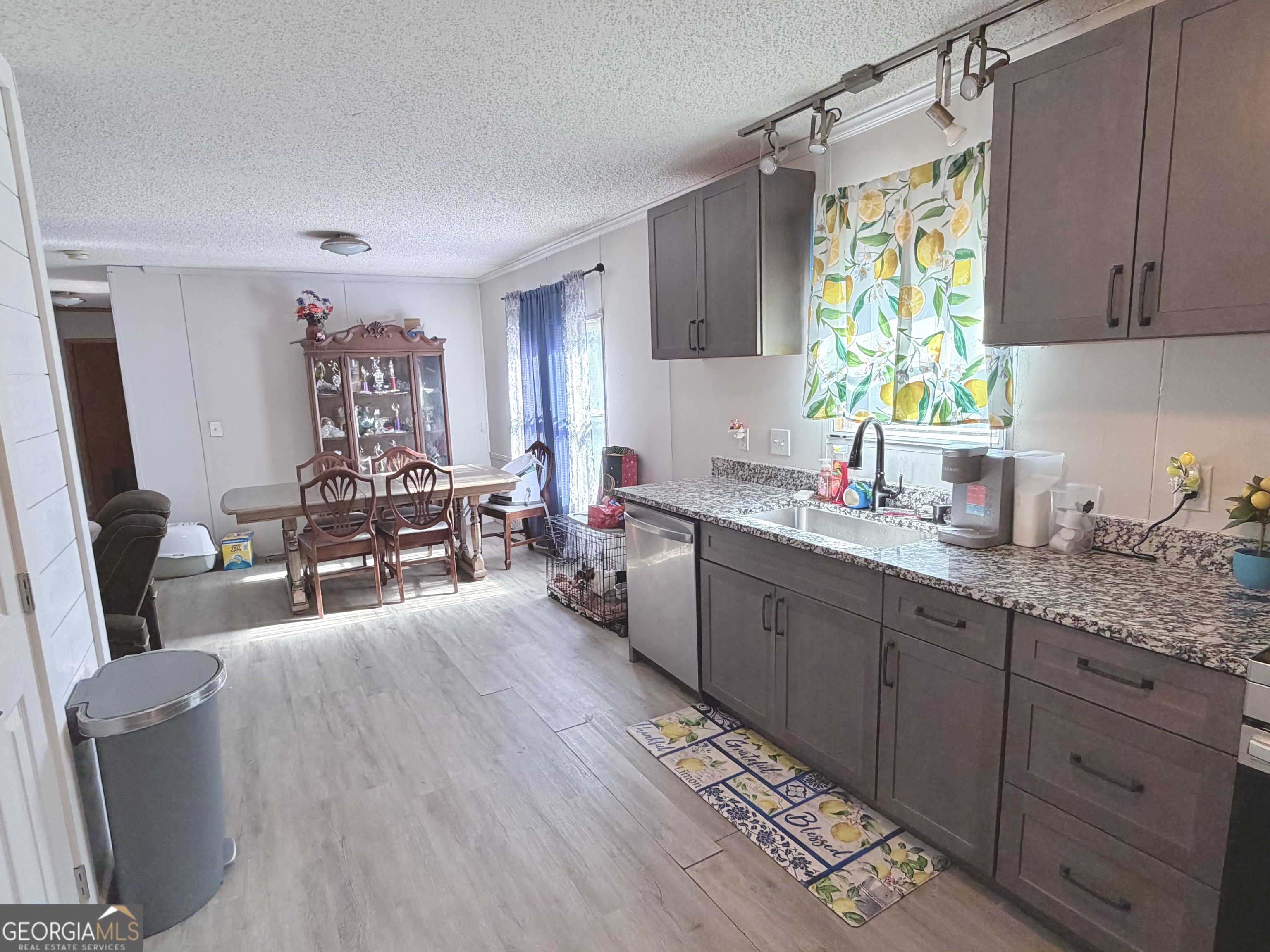 5448 Blanton Mill Road Williamson, GA 30292 - Photo 11 of 50 a kitchen with sink cabinets and wooden floor