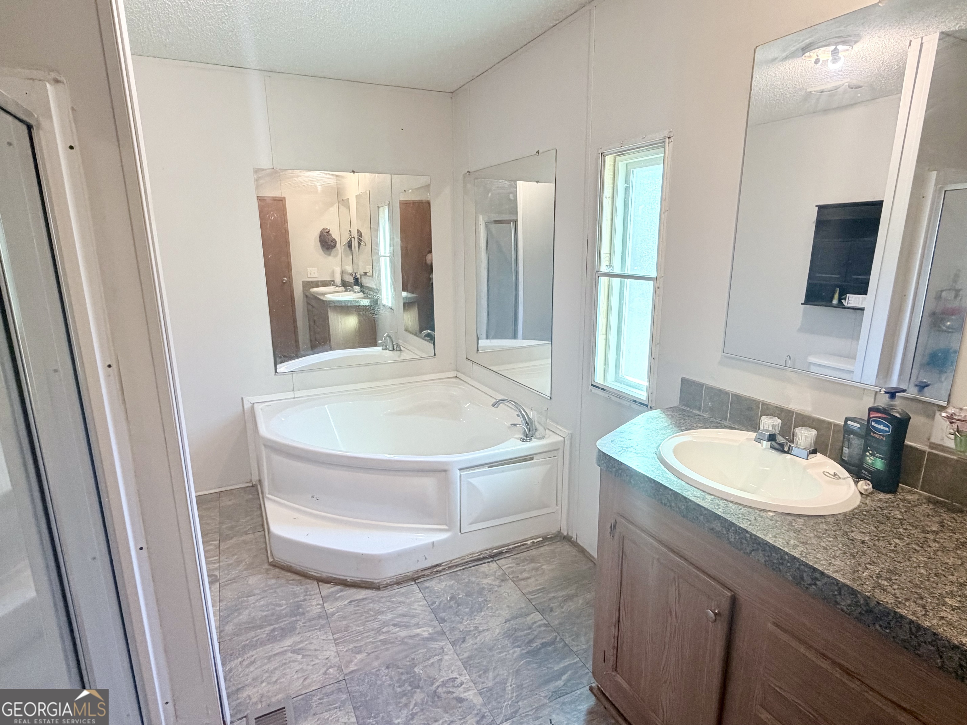 5448 Blanton Mill Road Williamson, GA 30292 - Photo 38 of 50 a bathroom with a tub a sink and a mirror