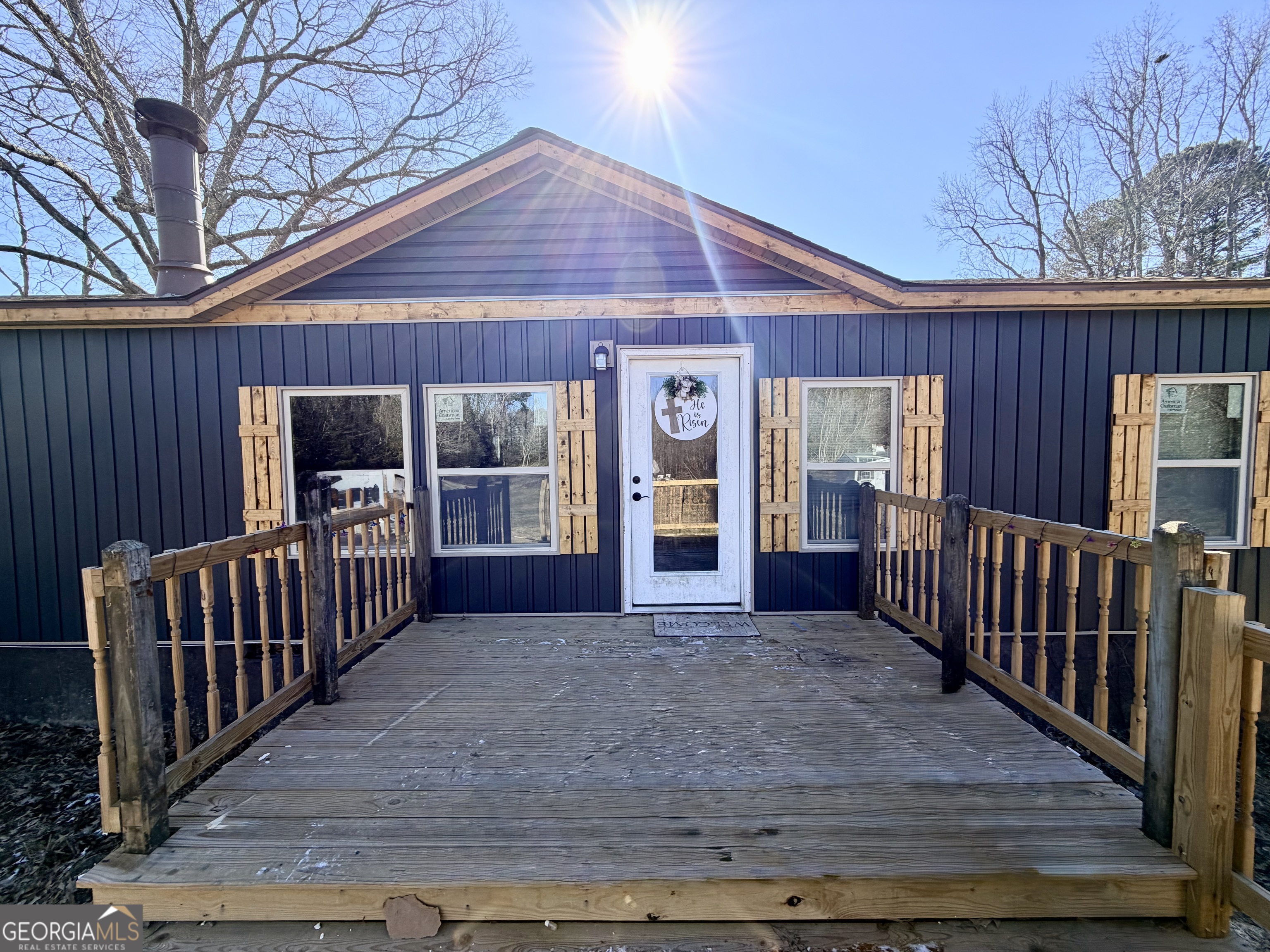 5448 Blanton Mill Road Williamson, GA 30292 - Photo 5 of 50 a view of backyard with deck and wooden floor