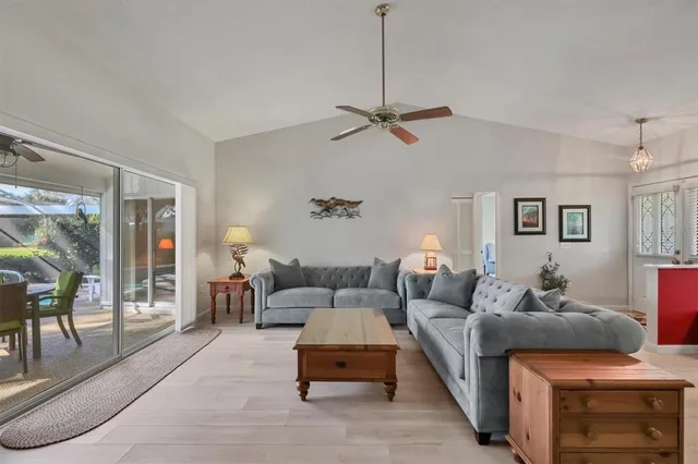 a living room with furniture