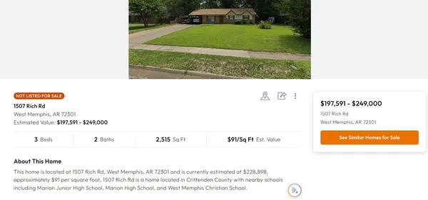 $139,000 | 1507 Rich Road, West Memphis, AR 72301