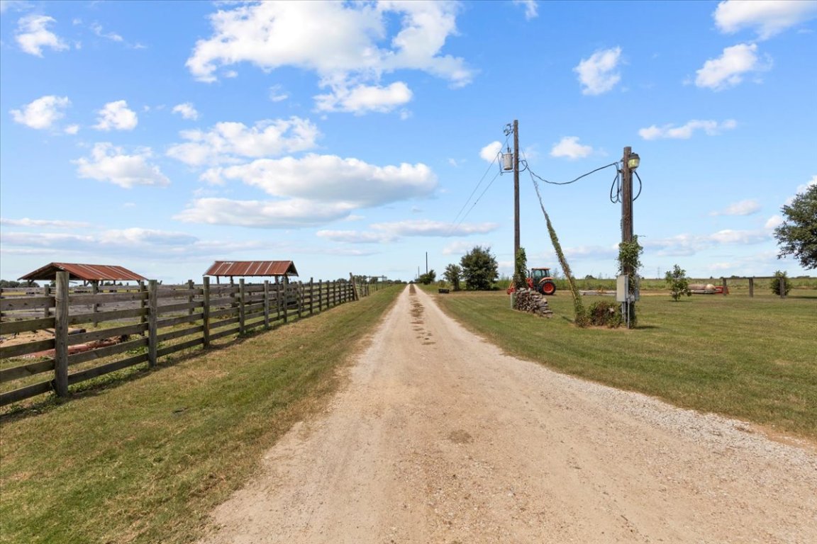 7835 Berger Road Schulenburg, TX 78956 - Photo 31 of 40 View of dirt / gravel road featuring a view of pasture and pole barn.