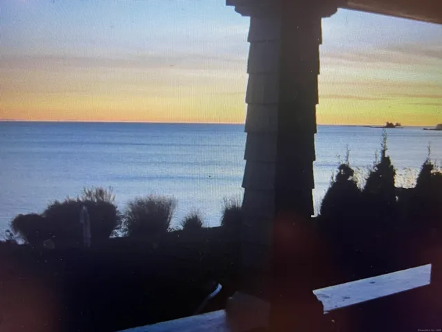 a view of a lake and mountain in the back