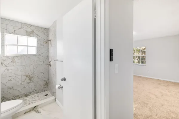 a bathroom with a shower