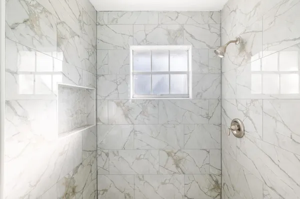 a bathroom with a shower