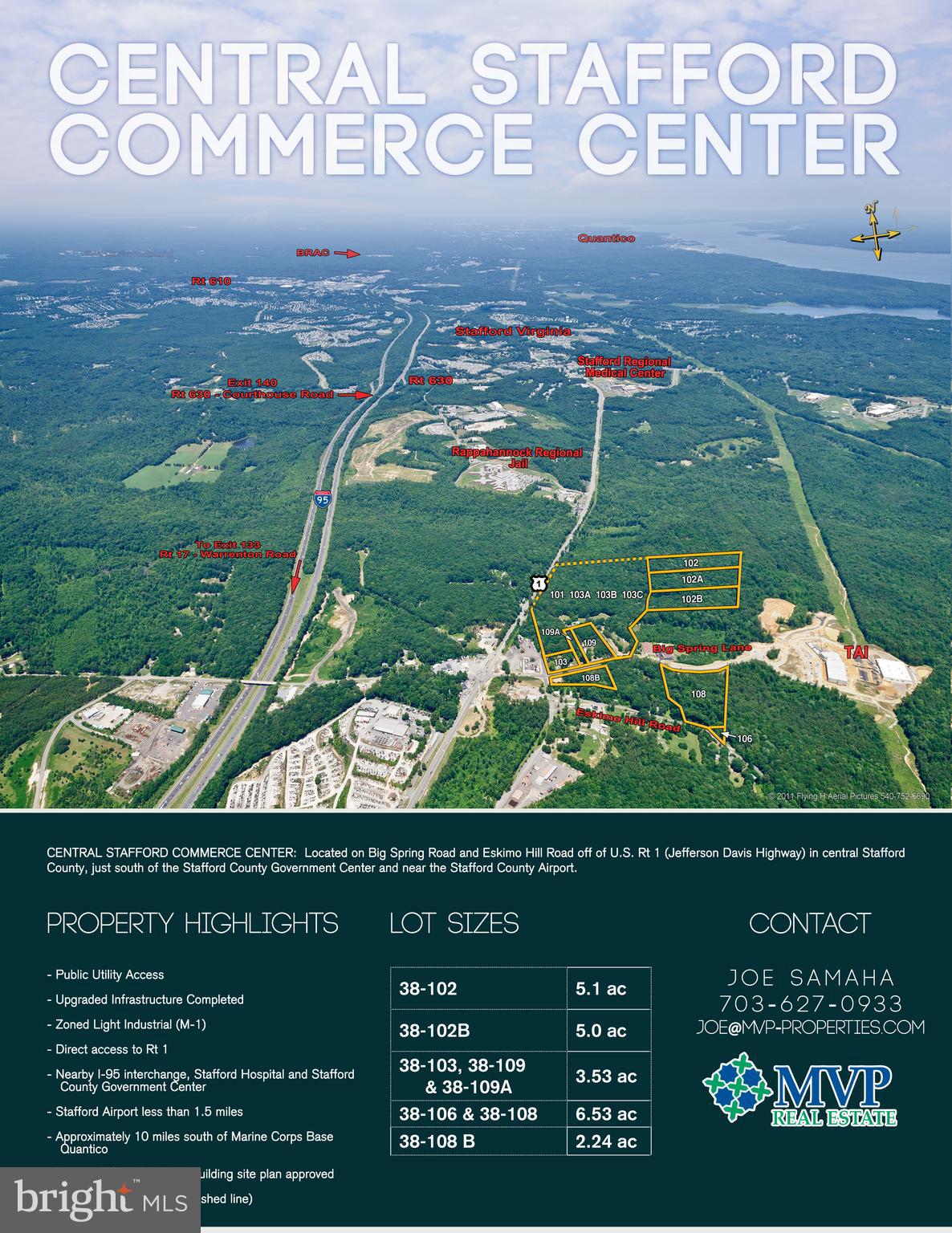 Big Spring Stafford, VA 22554 - Photo 1 of 4 Aerial photo of Central Stafford Commerce Center