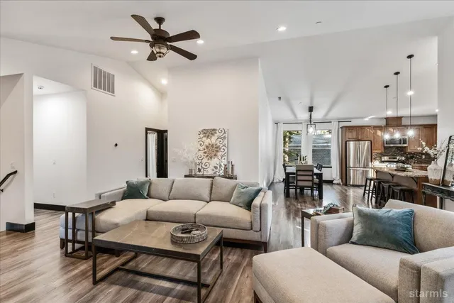 a living room with furniture