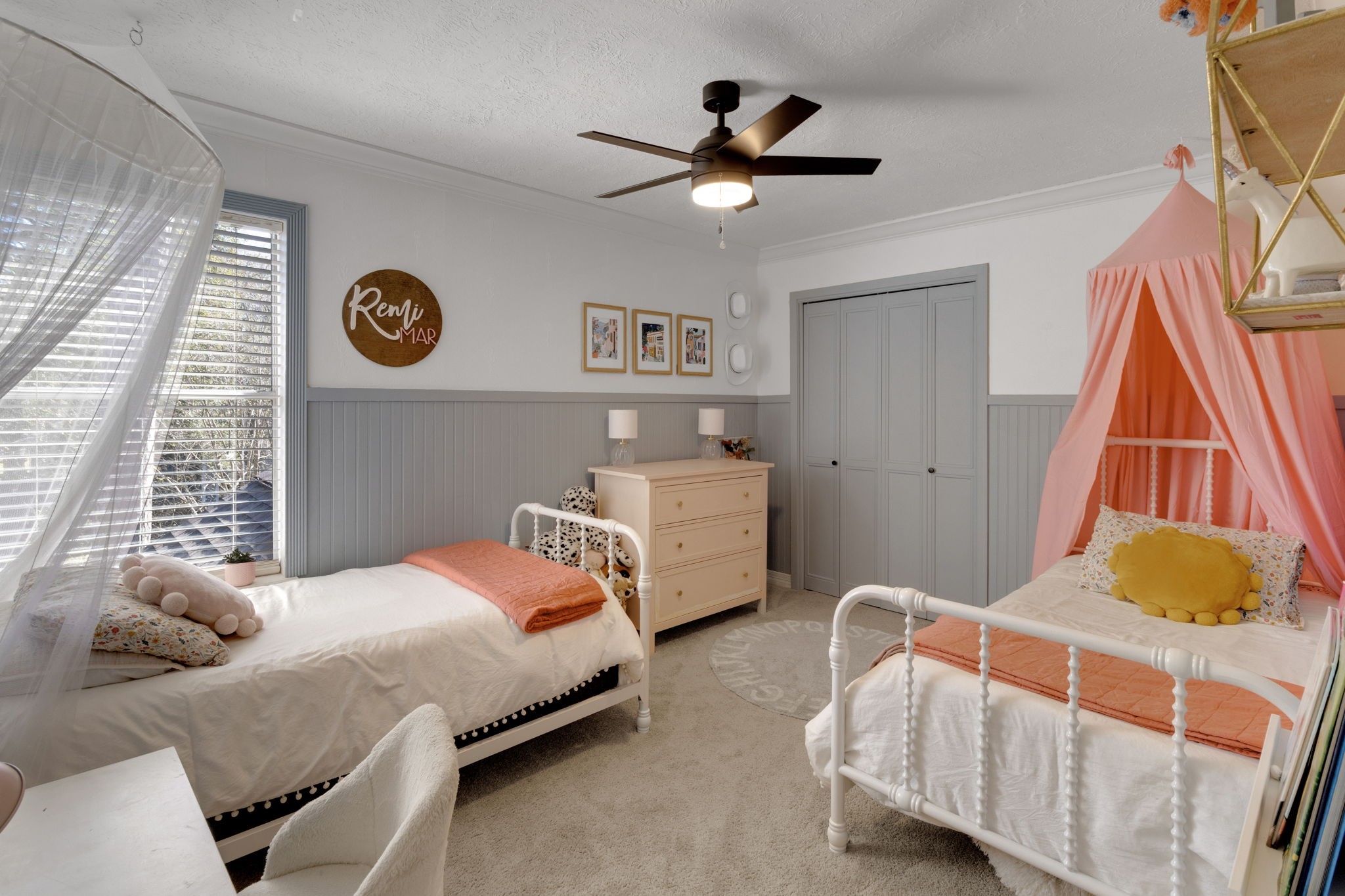 3627 Rolling Forest Drive Spring, TX 77388 - Photo 30 of 47 One of the secondary bedrooms upstairs highlighted with wall accents, crown molding and updated fixtures.