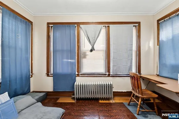 wooden floor and chair in a room