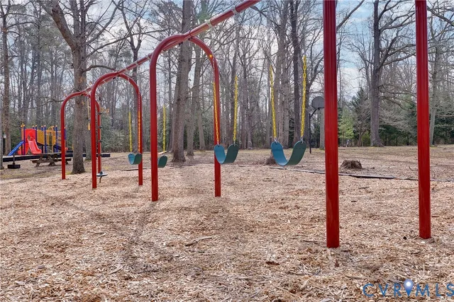 a view of a park with slides