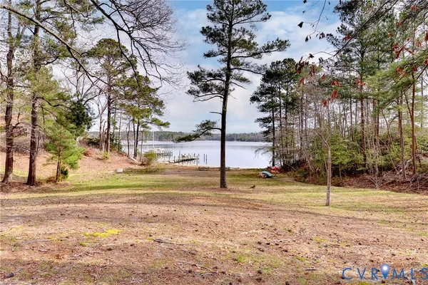a view of a lake with outdoor space