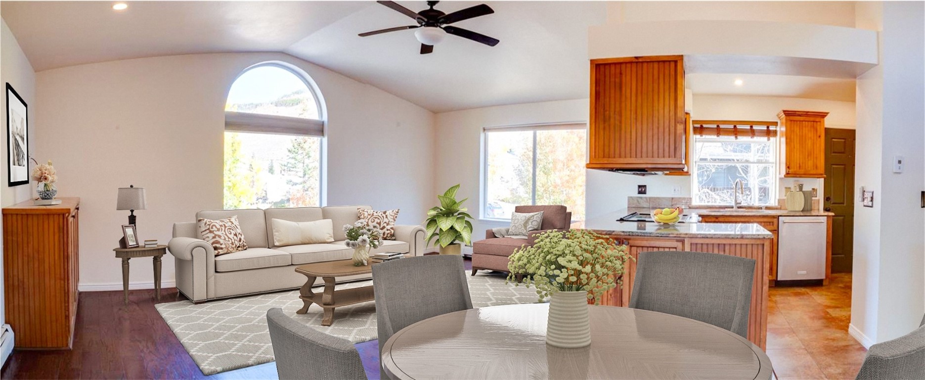 646 Alpine Road Dillon, CO 80435 - Photo 4 of 31 Virtual staging of the living room and dining room