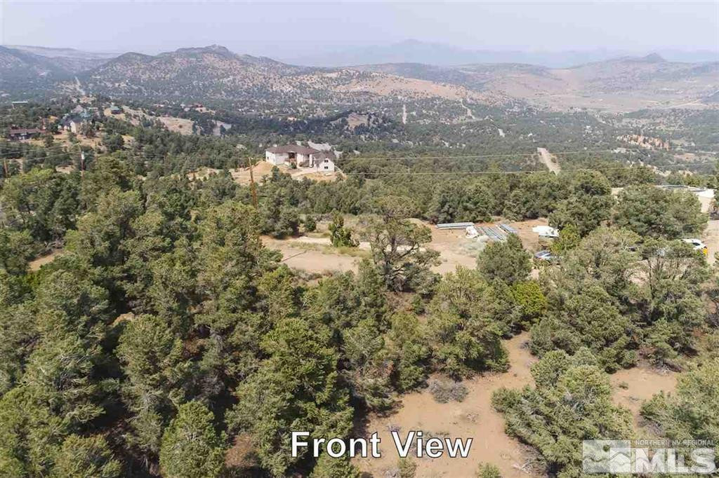 a view of a city with mountain