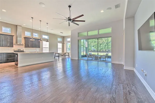 a view of a room with racks on the wall