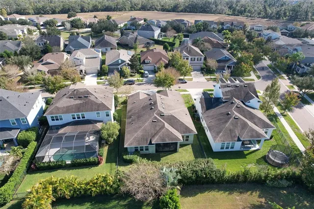an aerial view of multiple house