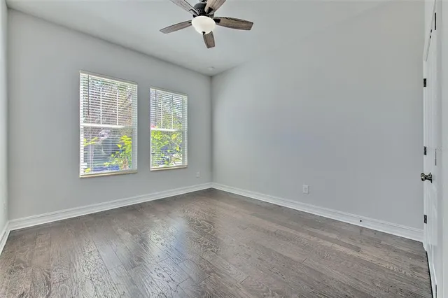 an aerial view of a swimming pool