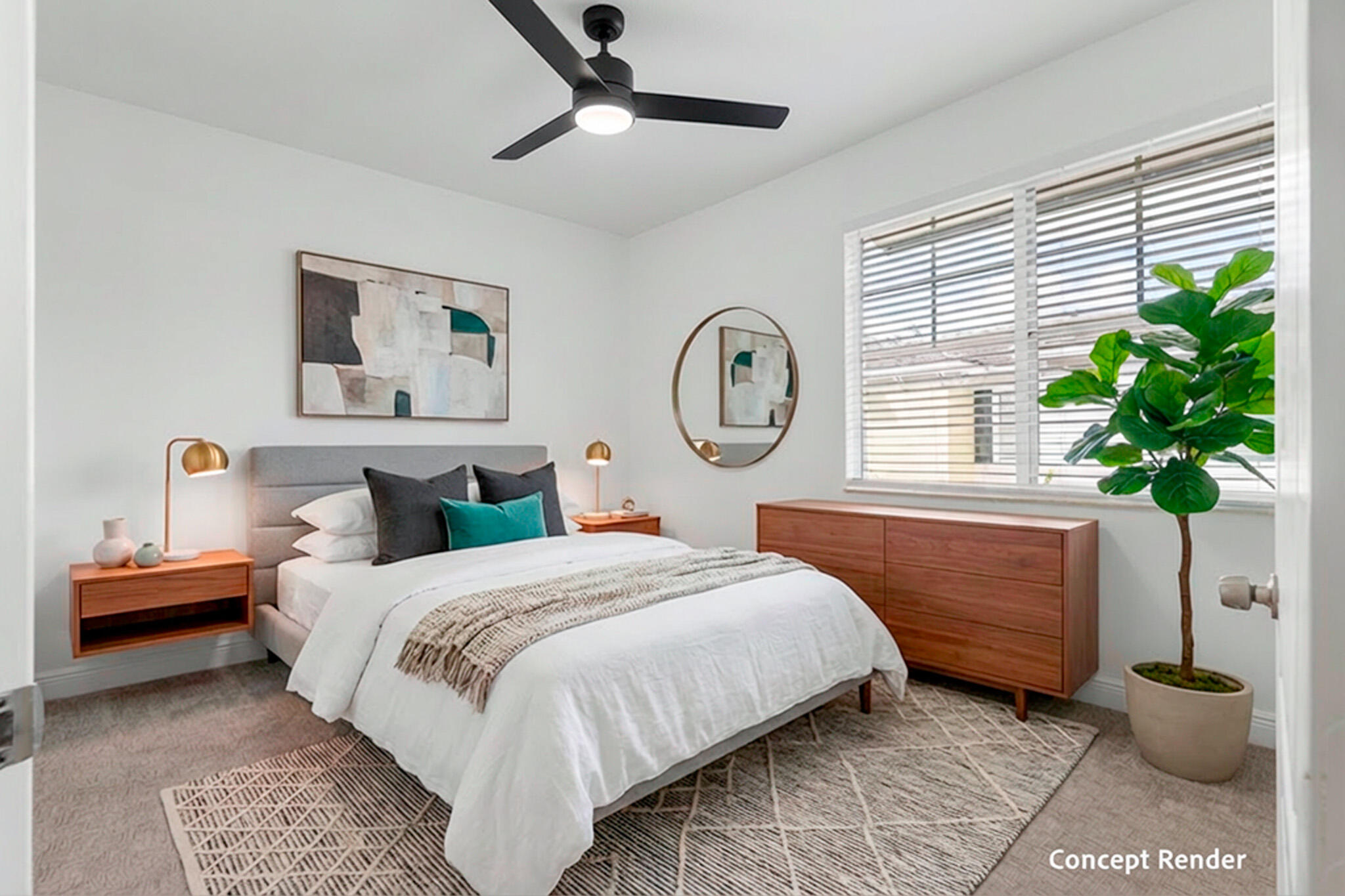 3830 Northwest 5th Terrace Boca Raton, FL 33431 - Photo 18 of 34 a bedroom with a bed a chandelier and a window